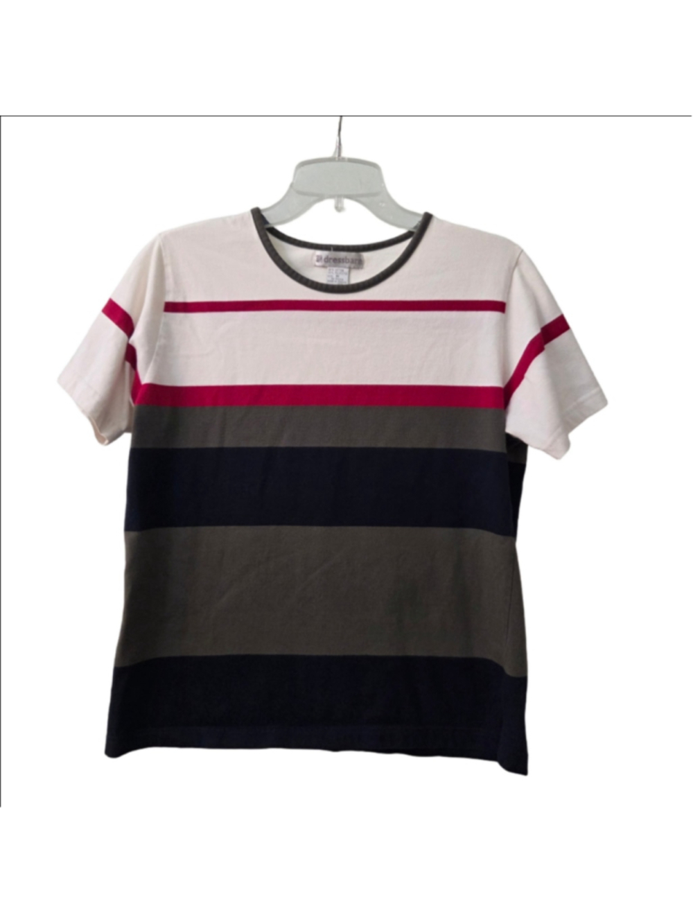 Dressbarn Vintage 90s Striped Short Sleeve T-Shirt Good M Multi-Color